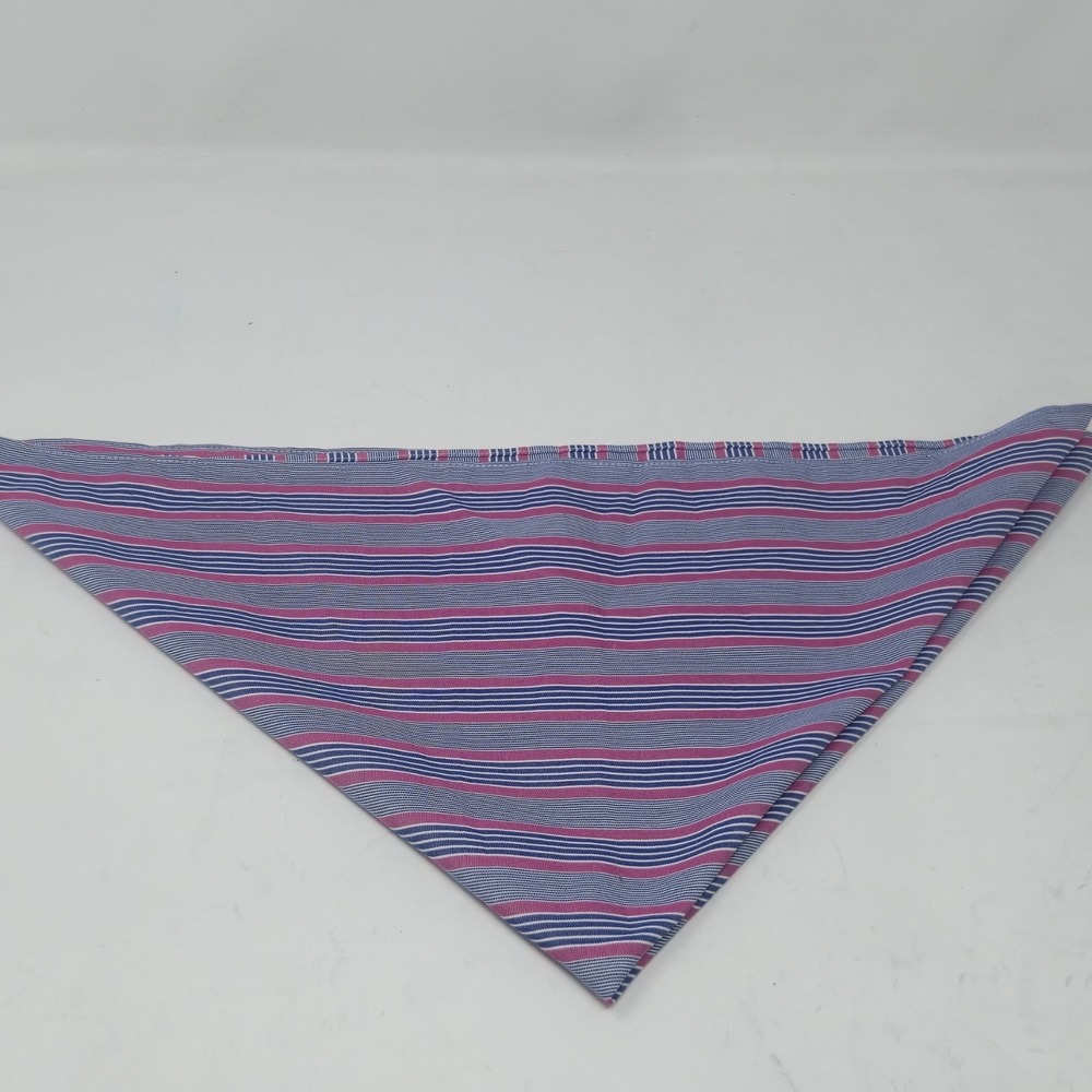 Thomas Pink London Woven Cotton Pocket Square Handkerchief Blue Pink Stripes - Picture 10 of 10